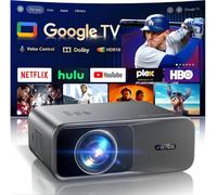 Proiettore 4K Google TV, 1100 ANSI, HDR10, AI Image, Auto Focus/6D Keystone, Wimius Proiettore 4K Smart TV, Assistente Vocale, Bluetooth 5.4 Bidirezionale, WiFi 6 Videoproiettore Home Theater/Esterno