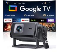 Proiettore 4K【Google TV/Compatibile con Netflix】Videoproiettore Auto Focus e 6D Keystone Projector a Focale Corta Proiettore Portatile WiFi Bluetooth Proiettori Rotabile Home Cinema per Casa e Esterno