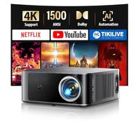 Proiettore 4k【Netflix Ufficiale/1200 ANSI/36W Dolby Audio】Wifi 6 e Bluetooth Bidirezionale proiettore,AI Autofocus/Evita Ostacoli Proiettere TV, videoproiettore Toptro X9 per PS5/Outdoor/Home Theater