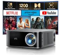 Proiettore 4k【Netflix Ufficiale/1200 ANSI/36W Dolby Audio】Wifi 6 e Bluetooth Bidirezionale proiettore,AI Autofocus/Evita Ostacoli Proiettere TV, videoproiettore Toptro X9 per PS5/Outdoor/Home Theater