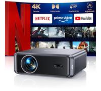 Proiettore 4K【Netflix Ufficiale & Dolby】1000ANSI Auto Focus/Keystone, Smart Proiettore Portatile con WiFi6 Bluetooth, Videoproiettore Full HD 1080P Videoproiettore da esterno/Home Cinema/HDMI ARC/CEC