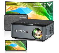 Proiettore 4K Supporto,25000 Lumen,Proiettore 1080P Nativo,TOPTRO Videoproiettore WiFi Bluetooth,4P/4D Correzione Trapezoidale, Zoom Funzione, Proiettore 350'' Home Cinema per iOS/Android/TV Stick/PS5