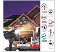 PROIETTORE 6 LED BABBO NATALE SU SLITTA INTERNO ESTERNO IMPERMEABILE DICTROLUX