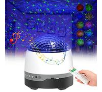 Proiettore a forma di stella, luce notturna a LED, con suono bianco, 8 suoni, 10 modalità di illuminazione, altoparlante musicale, timer e luminosità regolabili, terapia del sonno per cameretta dei