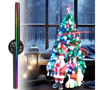 Proiettore a LED con ologramma 3D Ventilatore a LED Albero di Natale olografico con telecomando/WIFI/APP Video Decorazioni per feste di Natale