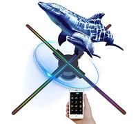 Proiettore a Led Olografico Proiettore a Ologramma 3D Display Pubblicitario 52Cm Risoluzione 2000 Telecomando Proiezione Animata Fan for la Fiera Commerciale del Negozio