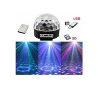 PROIETTORE A SFERA LED LUCI EFFETTI DISCOTECA DJ RGB MULTICOLORE USB SD CARD Off
