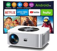 Proiettore【Android TV】 Horlat 4K Supporto 6G WiFi Bluetooth Porjector, 25000 Lumens Full HD 1080P Videoproiettore, con Built-in Netflix/Youtube/Prime Video +7000 APPS