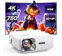 Proiettore auto AI Messa a fuoco/correzione trapezoidale: proiettore Full HD 1080P supporta 4K, 25000L WiFi6 Bluetooth Jimveo Video, 4P/4D, correzione trapezoidale per auto, proiettore cellulare a