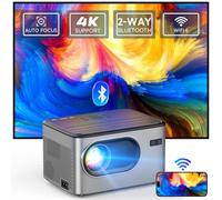 Proiettore【Auto Focus/Keystone 6D/4P】20000L Nativo 1080P Specchietto, WiFi Bluetooth Proiettore 4K supportato, 50%-100% Zoom Mini proiettore portatile, compatibile con Smartphone/TV Stick/Laptop