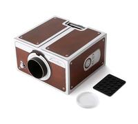 Proiettore Box in cartone, proiettore portatile 2.0 per smartphone, proiettore portatile Android per uso domestico, per l'intrattenimento familiare, connessione wireless supportata (marrone)