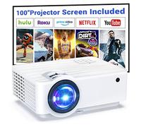 Proiettore con Bluetooth 5.1, 9500 Lumens Mini proiettore nativo 1080P con schermo da 100" compatibile con HDMI, USB, AV, Smartphone, Pad, TV Box, Laptop