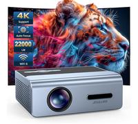 Proiettore con messa a fuoco elettrica, WiFi e Bluetooth, 22000 L, proiettore auto Keystone per esterni, supporto 4K, proiettore cinematografico nativo JOWLURK 1080p per iOS/Android/TV Stick/HDMI/USB