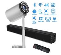 Proiettore con Soundbar Home Theatre 180ANSI 4K UHD Wifi 5G Android 13 CPU Fast