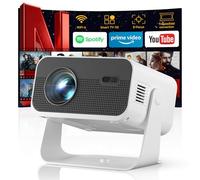 Proiettore con WiFi e Bluetooth, Home Smart TV Proiettore 4K, messa a fuoco elettronica e Keystone automatico, telefono portatile Wireless Gaming Movie Mini Proyector con app per camera da letto