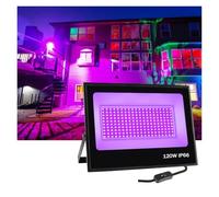 Proiettore da esterno, Luce nera UV da 120 W, proiettore nero a LED Lampada nera impermeabile IP66 for feste luminose, bar, body painting, Halloween, palcoscenico per garage, cortile