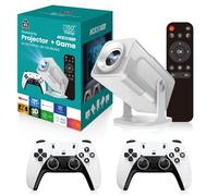Proiettore da gioco HCS350 Pro Android 11 con scheda TF da 64 GB, controller di gioco wireless, Dual WiFi, 1920 x 1080P, proiettore portatile Home Theater