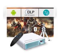 Proiettore da Viaggio EZCast J4a 2024: Portatile con Android, batteria e altoparlante integrati, ideale per il campeggio. Proiettore DLP ricaricabile 1080p. Compatibile con HDMI, USB, iPhone e laptop