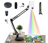 Proiettore d'arte intelligente for tracciamento e disegno, strumento di pittura intelligente portatile con telecomando e supporto, proiezione su tela da parete e da tavolo(White,0.6m)