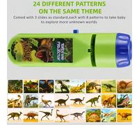 Proiettore di dinosauri, macchina per racconti, giocattolo educativo per l'ora della nanna con immagini di cartoni animati per bambini. Richiede 2 batterie AA. Regalo di Natale, torcia con proiettore 