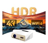 Proiettore di luce diurna intelligente con messa a fuoco automatica, risoluzione 1100 ANSI 4K, app di streaming integrate per interni ed esterni per serate di film e giochi