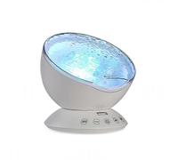 Proiettore di luce LED sensoriale calmante per l'autismo, musica notturna rilassante sull'oceano, bianco