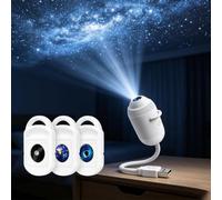 Proiettore di luce notturna, proiettore di stelle e oceano | Luminosità regolabile, collo flessibile a 360°, USB, galassia e mare, ideale per i bambini. (3 pezzi)