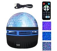 Proiettore di luce - Proiettore di effetti acqua Galaxy Star | Luce USB dimmerabile con telecomando - 14 visualizzazioni dinamiche a soffitto e parete per una decorazione estetica della camera da