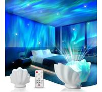 Proiettore di luci boreali, luce notturna a forma di conchiglia, lampada a nebulosa per camera da letto, decorazione per dormitorio dei bambini, graziosa decorazione per la stanza, regalo estetico per