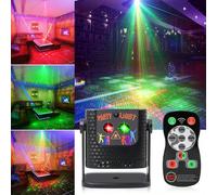 Proiettore di luci da festa portatile con telecomando, alimentato tramite USB, luce da discoteca DJ con effetto laser multicolore - adatto per famiglia, bar, club, karaoke, compleanni, Ognissanti, Nat