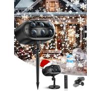 Proiettore di luci natalizie a forma di fiocco di neve, luce LED a forma di neve che cade con telecomando, proiettore di luci dinamiche regolabili per spettacoli di neve, IP65 impermeabile per esterni