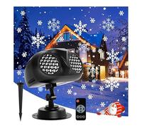 Proiettore di luci natalizie per esterni, binocolo a LED rotante, proiettore con fiocco di neve, impermeabile, luce paesaggistica con telecomando RF, timer per Natale, decorazione per feste di Natale