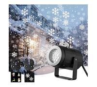 Proiettore di luci natalizie, proiettore di fiocchi di neve rotante, luci natalizie con 2 pellicole per decorazioni natalizie per feste di Natale, giardino, interni ed esterni