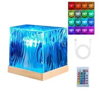 Proiettore Di Luci Notturne Aurora, Lampada Con Effetto Aurora Boreale Per La Camera Da Letto, Luce Notturna Con Effetto Onde Oceaniche, 16 Colori Con Base In Legno Per Bambin Northern Lights Plug In