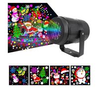 Proiettore di Natale Proiezione di fiocchi di neve RGB Proiezione di fiocchi di neve Tempesta di neve LED Luce da palcoscenico rotante Motivo natalizio Decorazioni natalizie, Con Una Visione Realisti