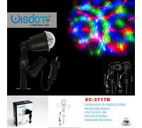 Proiettore Di Natale RGB Laser Da Esterno Rotante Multicolore 3W Giardino Feste [EEK: A]