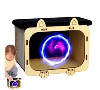 Proiettore di ologrammi per telefono - Supporto in legno per display cinema | Home theater compatto, proiezione per smartphone, design in cartone per film, esperimenti