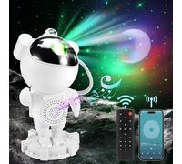 Proiettore di stelle astronauta luce notturna per camera da letto, nebulosa galassia proiettore a LED con musica Bluetooth, timer e telecomando, lampada stellata per sala giochi, home theater