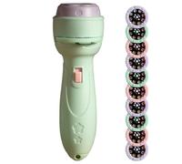 Proiettore di storie per bambini, torcia per bambini con 80 diapositive pattern e 10 carte, giocattolo per la storia della buona notte, verde