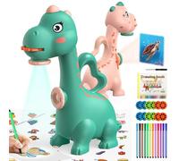 Proiettore Disegno Bambini Ragazze Giocattoli, KETIEE 2-in-1 Traccia e Disegna Giocattolo Proiettore d'arte con 96 Modelli di Dinosauro Regalo Bambina 3 4 5 6 7 8 Anni Ragazze (Verde)