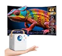 Proiettore domestico 4K HD con supporto WiFi 5G per telefoni cellulari e PC, sistema Android integrato, ideale per casa e all'aperto (bianco)