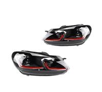 Proiettore Fanale Anteriore Per VW Per Golf 6 Faro 2009-2012 Per Golf 6R Gruppo Faro LED DRL Daytime Running Indicatore Di Direzione Accessori Auto Gruppo Fari Anteriori(Halogen Red)