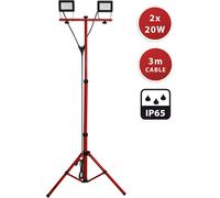 PROIETTORE FARETTO LED DOPPIO FARI LED 2x20W TREPPIEDE TELESCOPICO VELAMP