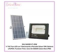 Faro Luce LED con pannello solare 25W neutro 4000k IP65 con telecomando