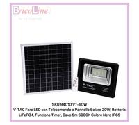PROIETTORE FARO LED CON TELECOMANDO E PANNELLO SOLARE V-TAC
