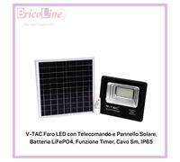 VT-94008 - Proiettore a LED con pannello solare, 16 W, 6000 K.