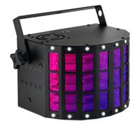 Showlite DS-3 LED Derby Effetto Luce - Effetto Ibrido a Fascio con Strobo - Effetto Luce RGBW per Party, Bar e DJ mobili - Faro Ibrido con Controllo DMX e Microfono per Controllo Musicale