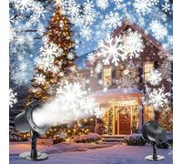 Proiettore Fiocchi di Neve, Proiettore Natale Esterno IP44 Impermeabile LED per Decorazione Interno ed Esterno, Lampada di Proiezione per Giardino, Feste, Mercatini di Natale