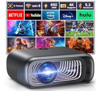 Proiettore FUDONI con WiFi 6 e Bluetooth dual-way, 650ANSI nativo 1080P 4K, supporto per video esterni con schermo massimo 300 pollici, per iOS/Android/TV Stick/HDMI/USB/laptop