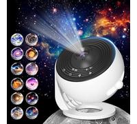 Proiettore Galassia 180° con 9 Diapositive HD in Vetro - SENZA CAVO | Luce Notturna Stelle e Pianeti per Camera da Letto | Effetto Planetario Relax, Bambini e Regalo